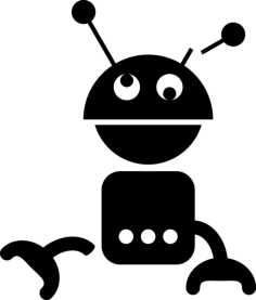 Dizzy Robot Silhouette Sketch Style Svg Vector, Free Vectors File